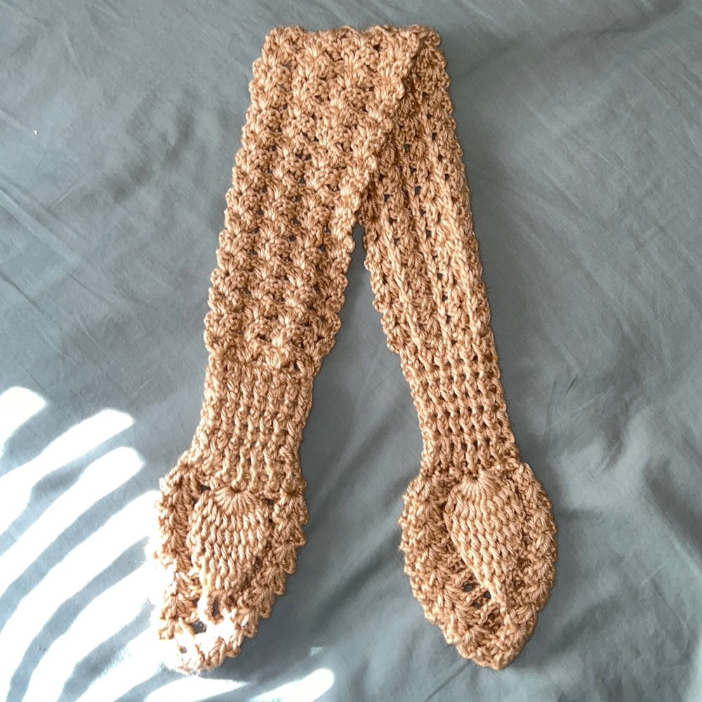 Netted Scarf - Women - Light Brown - 34” Length